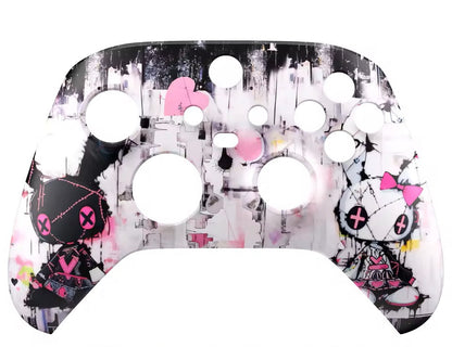 Gaming keyboard palm rest with screws and tools on a white background